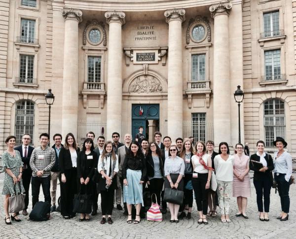 Student Group in front of Université Paris I Panthéon-Sorbonne